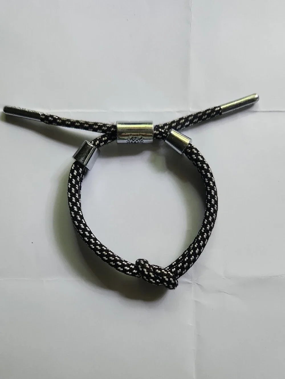 Rastaclast Black & White Knotted Rope Bracelet